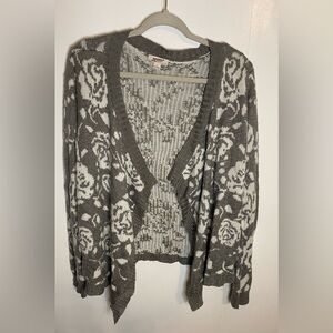 Women’s Arizona Jean Co Grey & White Cozy Cardigan Size Large